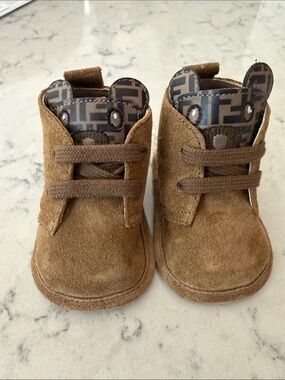 Baby Fendi Suede Crib Shoes
